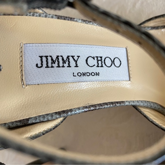 Jimmy Choo Two Tone Karung Leather Sandals - Picture 5 of 11